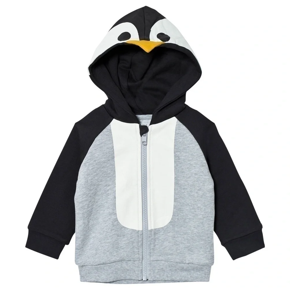 Stella Maccartney Baby Gray Penguin Hoodie Sweater 3 M - Picture 1 of 10